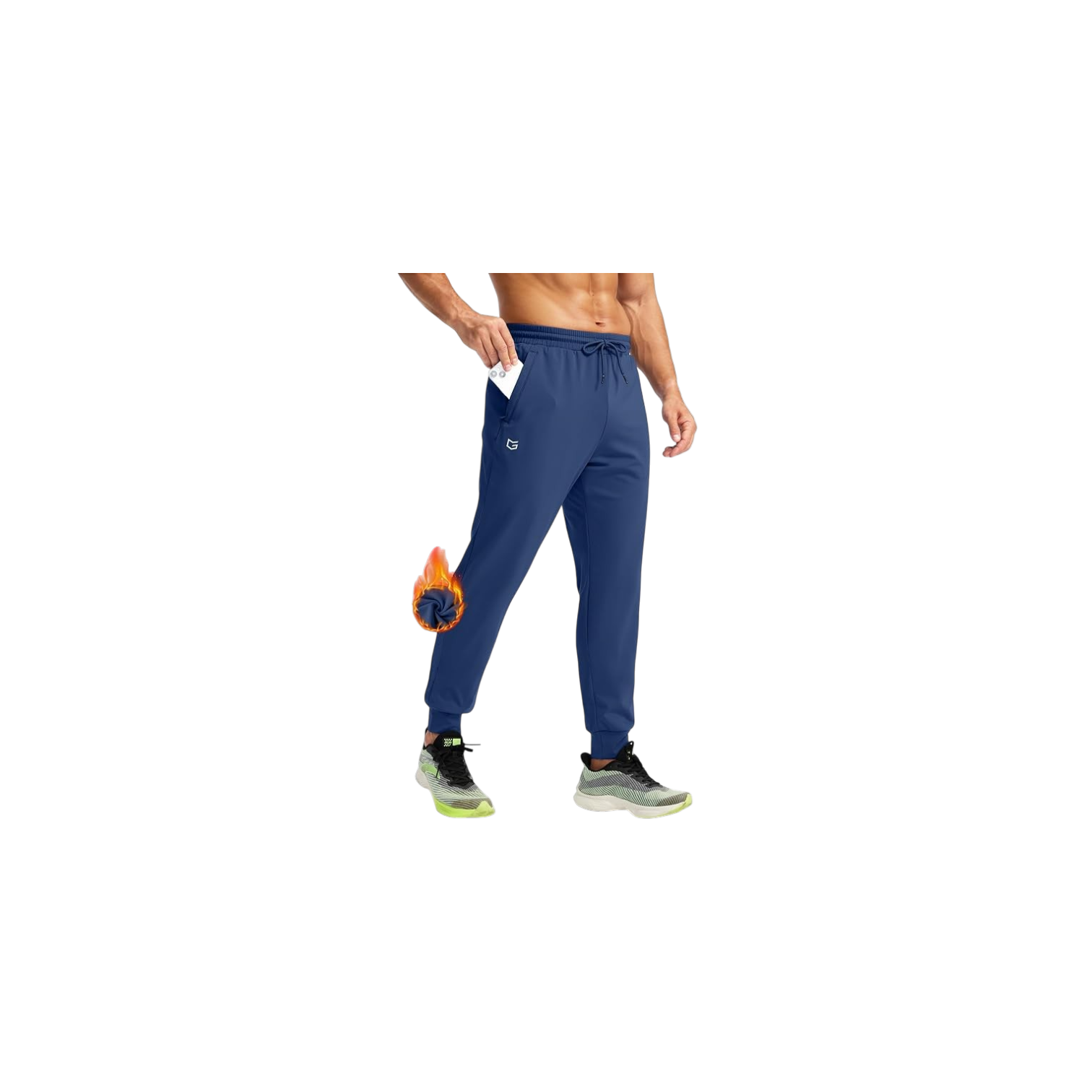 Men's Fleece Joggers with Zipper Pockets